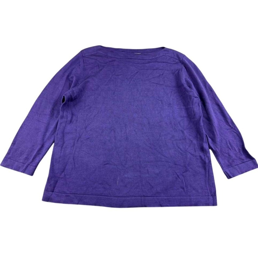 Vintage Coldwater Creek Sweater Women XS Purple Silk Cotton Boat‎ Neck Pullover